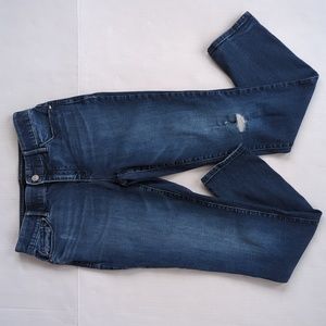 Chico's Distressed Whiskering Skinny Jeans 4R Blue